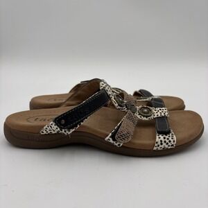 TAOS Prize 4 Sandals Black Exotic Slip On Women's Size 7 Summer Vacation Strappy